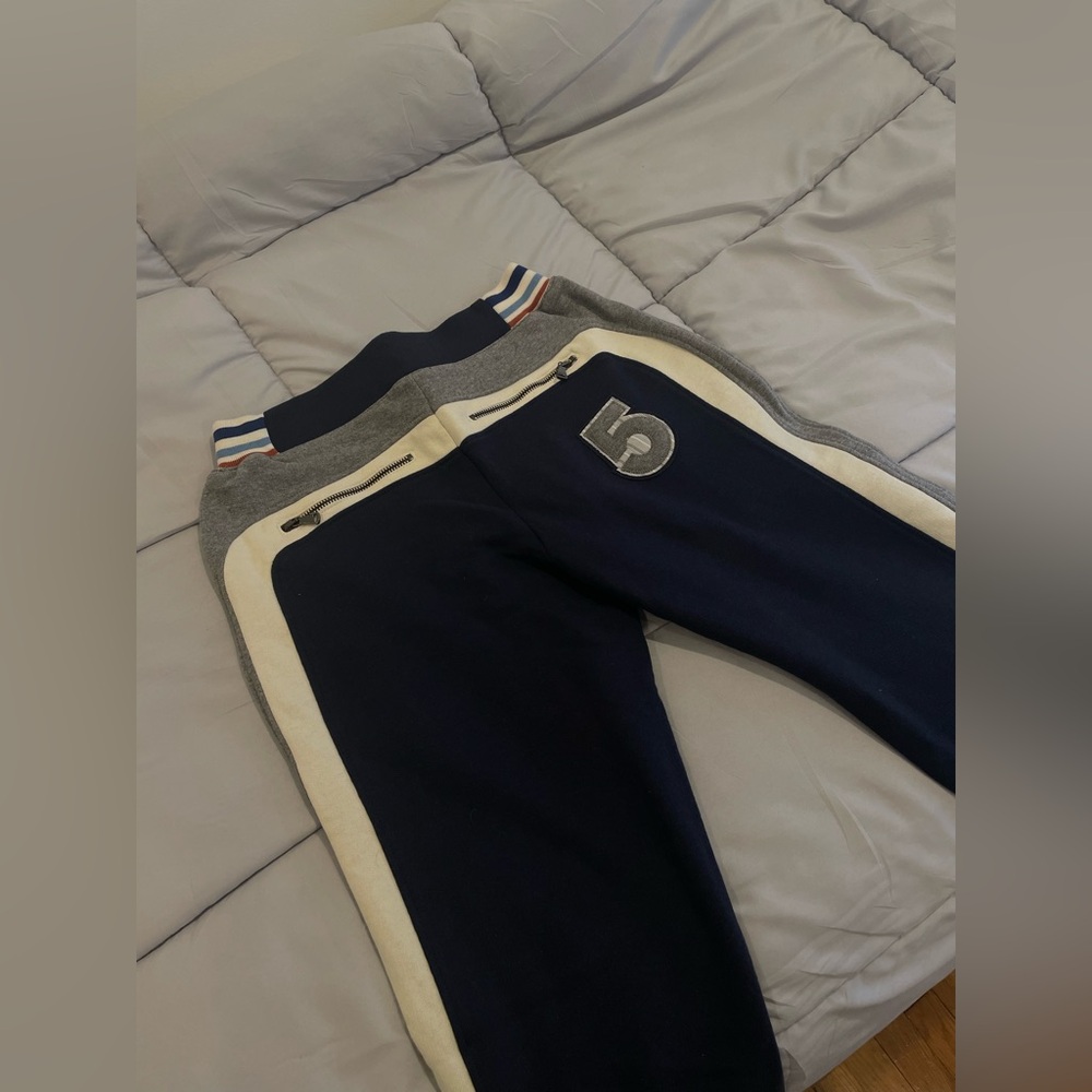 ONE OF A KIND VINTAGE D&G' Navy and Gray Sweatpants with White Accent Embroidery